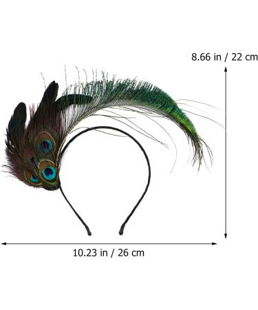 Headband Carnival Peacock Headpiece Flapper Hair Hoop Headdress for Dance Carnival Masquerade Fringed Show Party - Buy Online on GoSupps.com