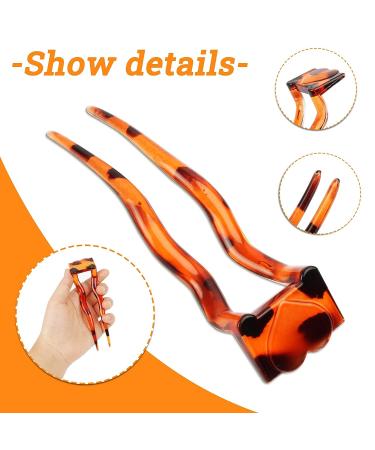 YEEPSYS 2-Piece U Shaped Hairpin Set for Women - French Style Wavy Crink Hair Stick - Vintage Hair Pin - Hair Styling Accessories (5 Inch) Dark Brown, Black - Buy Online on GoSupps.com