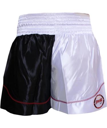 Farabi Sports Muay Thai Kickboxing MMA Boxing Training Shorts - White/Black - X-Large - Buy Online on GoSupps.com