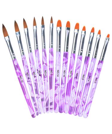 Smatime 13 pieces Nailart brush set gel brush for nails acrylic uv gel nail brush nail art professionally painting pen nail polish brushes nail art painting pen for women salon diy nail care