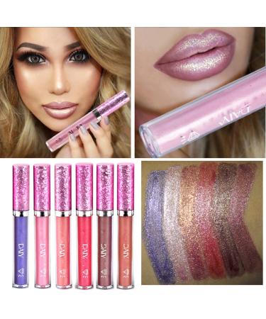 MAEPEOR Metallic Liquid Lipstick Long Wear Non-Stick Cup Mermaid Lip Gloss | 6 Color Diamond Pearl Collection - Buy Online on GoSupps.com
