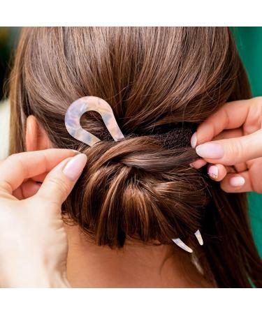 LALAFINA French Hair Pin Set - Small Hair Barrettes for Women, 2pcs Fine Cellulose Acetate Clips - Hair Accessories for Thin Hair - 11.5x3CM, As Shown - Buy Online on GoSupps.com