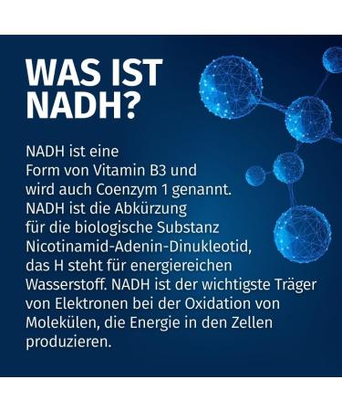 NADH 50mg Capsules - 60 Vegan & Additive-Free - Made in Germany | 6 Months Supply - Buy Internationally - Buy Online on GoSupps.com