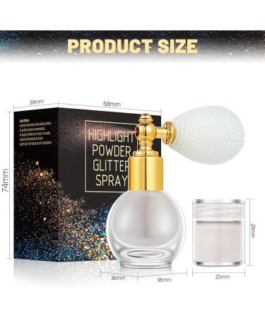 WishesMar White Shiny Body Glitter Spray: Waterproof Long-Lasting Holographic Glitter for Face, Skin, Hair, Clothing - Perfect for Parties, Festivals, Raves, Masquerades - Includes 2 Powder Replacements - Buy Online on GoSupps.com