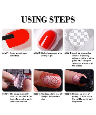 LoveOurHome 8pc Nail Stamping Kit | Geometric Flower Heart Designs | French Manicure Stamps for Women and Girls - Buy Online on GoSupps.com