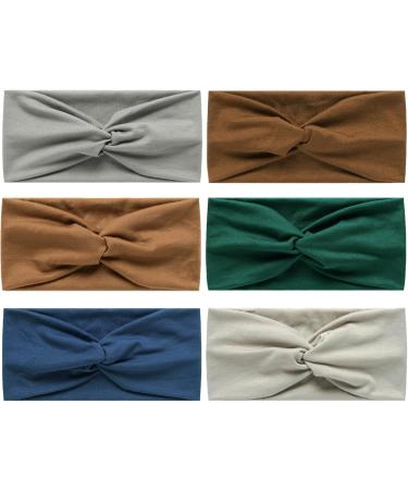 Head Scarfs for Women Wide Headbands Boho Fashion Knotted Hairbands for Adult Women Fashion Bandanas Yoga Sport Hair Accessories (6NColorGreen) - Buy Online on GoSupps.com