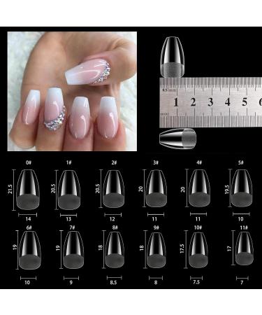 500PC Short Coffin Nail Tips Set - Clear Acrylic Full Cover Fingernails for Gel Nails 12 Sizes for Nail Studios & DIY Nail Art - Buy Online on GoSupps.com