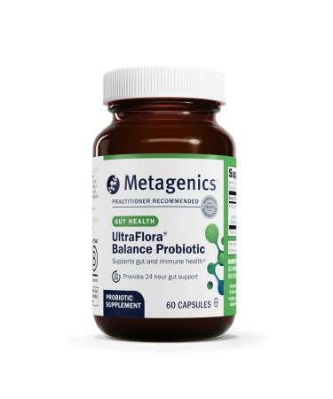 Metagenics UltraFlora Balance Probiotic - Daily Gut Health Supplement* - Offers Digestive & Immune System Support* - Vegetarian Non-GMO & Gluten-Free - 60 Capsules 60 Count (Pack of 1)