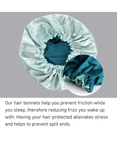 2 Pack Reversible Double Satin Silk Bonnet for Sleeping - Extra Large Blue - Buy Online on GoSupps.com