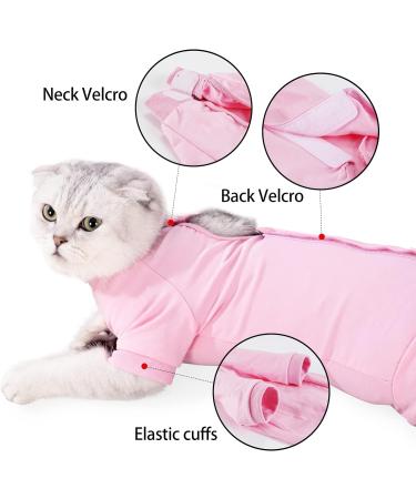 Heywean Post-Surgery Recovery Suit for Cats - Long-Sleeved Medical Shirt | Anti-Trim Alternative to Neck Collars | Pink - Buy Online on GoSupps.com
