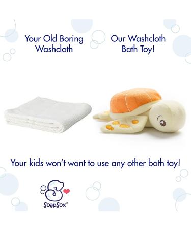 Kids Turtle Exfoliating Bath Scrub - SoapSox Soft Animal Toy Wash Cloth Sponge for Babies & Children - Buy Online on GoSupps.com