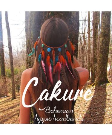 Boho Feather Headband - Turquoise Bohemian Hair Accessories for Women & Girls - Buy Online on GoSupps.com