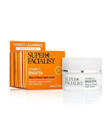 Super Facialist - Vitamin C + Brighten Sleep & Reveal Night Cream Oil Free Overnight Face Cream for Fresher More Radiant Skin Vegan Friendly 50ml Vitamin C Night Cream