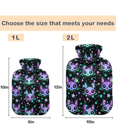 Naanle Halloween Black Cats Hot Water Bottle | 1L Transparent Heat & Cold Therapy | Pain Relief & Comfort - Buy Online on GoSupps.com