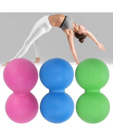 Verdant Touch Peanut Massage Ball - Silicone Yoga & Fitness Equipment for Muscle Relaxation - Available in Rose Red Green Blue - Buy Online on GoSupps.com