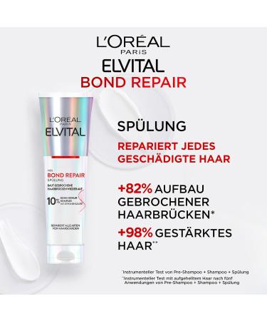 L'Or al Paris Elvital Hair Repair Routine - Shampoo Rinse & Pre-Shampoo Bond-Repair Complex 550ml - Strengthen Hair Reduce Breakage & Enhance Shine - Buy Online on GoSupps.com