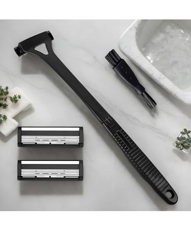 Humdcdy Back Shavers for Men Back Hair Removal and Body Shaver Waterproof Personal Trimmer with Ergonomic Handle for Sensitive Skin and Hair Trimming Black - Buy Online on GoSupps.com