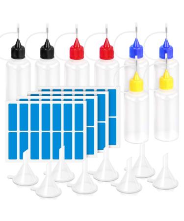 YGDZ 15pcs Precision Tip Applicator Bottles 30ml 5 Colors Needle Fine Tip  Squeeze Glue Applicator Bottles 10pcs Needle Tips 5pcs Mini Funnel for  Quilling Craft Paint Ink