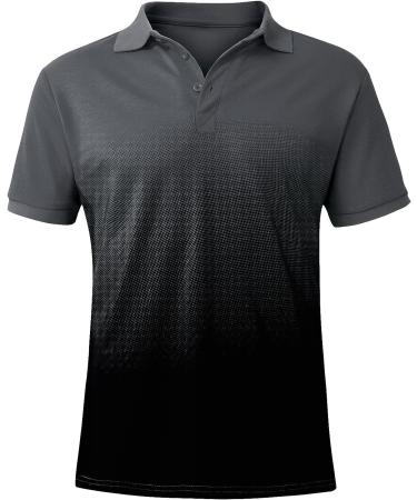 YYGQ Men's Tech Golf Polo Shirt - Short Sleeve Gradient Printed Tennis T-Shirt | Summer Slim Fit - Buy Online on GoSupps.com