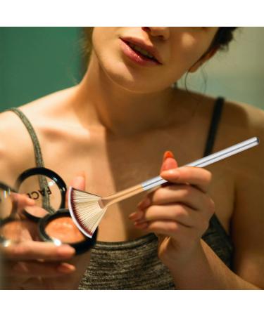 Rocutus 12pcs Professional Fan Makeup Brush Set - Gold | For Face Powder, Foundation, Highlighter, Contour | Women's Blending Brushes - Buy Online on GoSupps.com