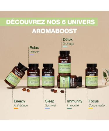 Pranar m - Aromaboost Focus - Food Supplement- Improves Memory and Concentration - Ginkgo - Ginseng - Vitamins B9 B12 - Lavender Leaf Sage Essential Oil - 60 Capsules - Buy Online on GoSupps.com