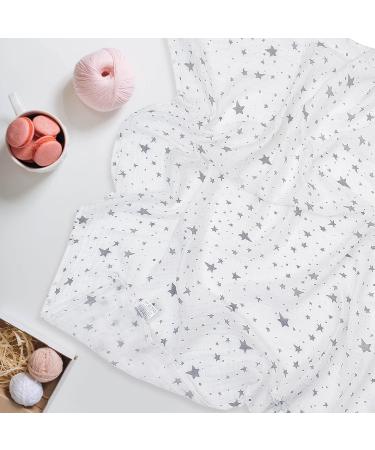 Miracle Baby Muslin Swaddle Blanket 115x150cm - Grey Stars - Cotton Summer Layer - For Boys and Girls - Buy Online on GoSupps.com