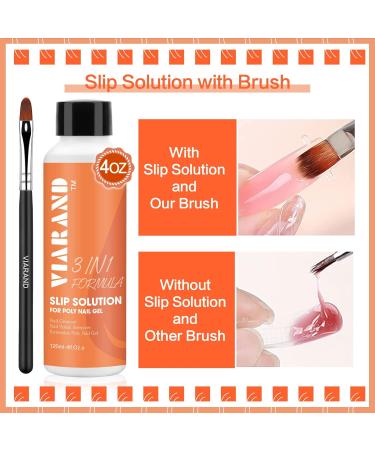 Poly Gel Slip Solution 4oz - Anti-Stick Extension Gel & Brush Cleaner Set for At-Home Nail Design - Buy Online on GoSupps.com