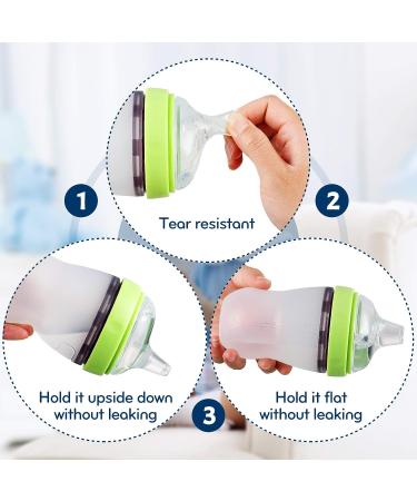 Variable Flow Silicone Baby Bottle Nipples - Set of 4 | Wide-Neck Design, Fits 7cm Diameter Bottles | Ideal for Babies Over 6 Months | Duckbill Cross Shape - Buy Online on GoSupps.com