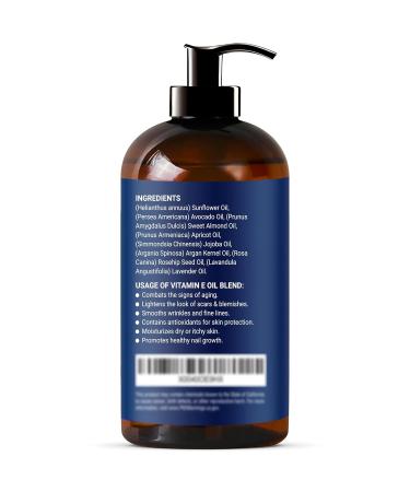 Organic Vitamin E Oil Blend 8 fl oz - Made from Pure Natural Oils for Skin Scars & Face - Aceite de Vitamina E - Nexon Botanics - Buy Online on GoSupps.com