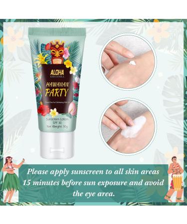 Dansib 12 Pcs Mini Sunscreen Bulk for Valentine Gifts Summer Travel Size Spf 30 Water Resistant Sunblock Sunscreen Lotion Bulk for Valentines Day Favors for Pool Party(Hawaiian Party) - Buy Online on GoSupps.com
