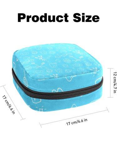 Sanitary Napkin Storage Bag Portable Period Bag for Women Teen Girls Cartoon Teeth Pattern Menstrual Cup Pouch Nursing Pad Holder (Multicolor) Color 3 - Buy Online on GoSupps.com