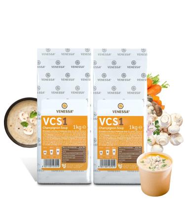 VENESSA VCS 1 Mushroom Soup 2 x 1 kg – Mushroom Soup Powder Trial Pack – Fine and Creamy Mushroom Soup – Automatic Soup – No Lumps – For Vending Machine