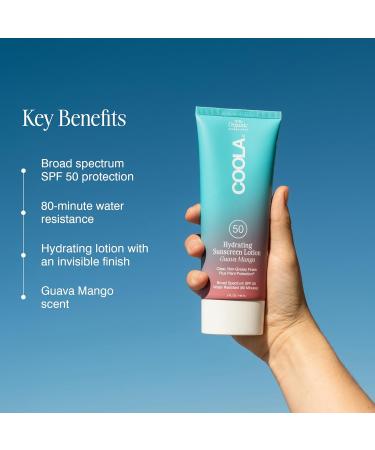  COOLA COOLA Hydrating Sunscreen Body Lotion with Sunscreen SPF 50 Mango Guava 148ml - Buy Online on GoSupps.com