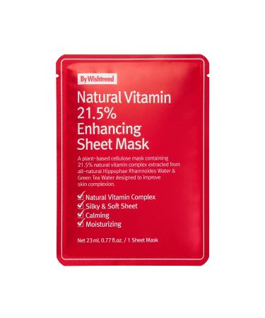 BY WISHTREND C21.5 Masque Tissu Anti- ge Natural Vitamin C Enhancing Sheet Mask 23g