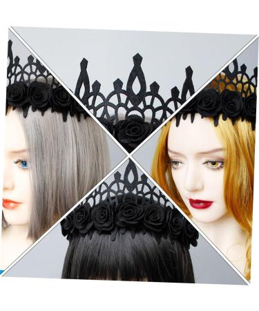 Mikinona Halloween Crown Dead Flower Hair Accessories Halloween Headpiece Black Scrunchies for Hair Halloween Hair Accessory Festival Flower Halloween Headband Flowers Fabric - Buy Online on GoSupps.com