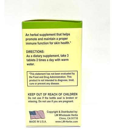 Lao Wei Derma Formula Herbal Supplement 500mg - Supports Skin Health & Immune Function - 60 Tablets - Made in USA - Buy Online on GoSupps.com