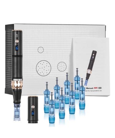 iklestar Dermapen A8S Professional Microneedling Pen with 18 Pcs 12Pin 36Pin Replacement Needle Cartridges Wireless or Wired Mode 2 Mudules Derma Pen 6 Speed Levels and 025 mm Depth Adjustable