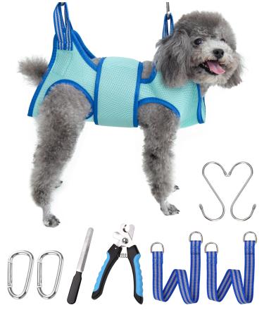 Kkiimatt pet care hammock harness dog care hammock Small dogs dog-hinge trim hammock with nail clipper dog hooking mat for care with a wide strap (x-mall 5 kg max/turquoise) Extra small 5 kg max/turquoise - Buy Online on GoSupps.com