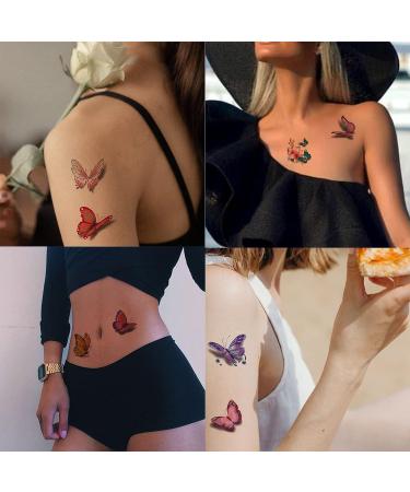 Coszeos 3D Butterfly Temporary Tattoos - 60 Colorful Sheets for Women, Girls, and Kids | Waterproof Body Art Stickers for Face, Arms - Birthday Party Favors & Gifts - Buy Online on GoSupps.com