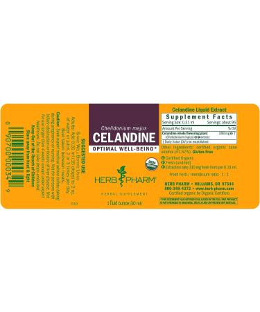 Herb Pharm Certified Organic Celandine Liquid Extract - 1 fl oz - Pack of 1 - Buy Online on GoSupps.com