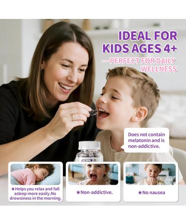 Magnesium Glycinate Gummies for Kids 4+ Sugar Free Magnesium Bisglycinate Supplement 400mg with DHA L-Theanine Chamomile & Lemon Balm Melatonin Free Calm & Sleep Support Raspberry Flavor 60 Count (Pack of 1) - Buy Online on GoSupps.com