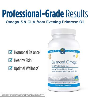 Nordic Naturals Balanced Omega 830 mg - 180 Lemon Softgels | Premium Fish Oil Supplement - Buy Online on GoSupps.com