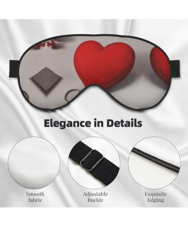 Romantic Reds Heart Print Eye Mask - Double-Sided Soft & Light Blocking for Better Sleep Quality - International Shipping Available - Buy Online on GoSupps.com