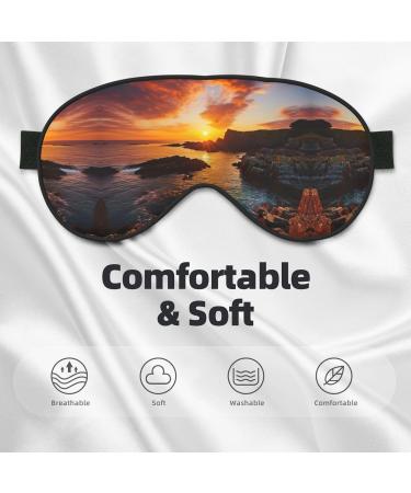 Ireland Sunset Seascape Sleep Mask | Adjustable Breathable & Fashionable Eye Mask for Ultimate Comfort - Buy Online on GoSupps.com