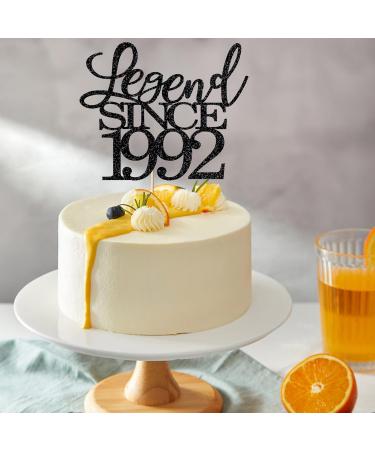 legend since 1992 cake topper 32nd birthday happy birthday cake topper men and women cheer 32 years old handmade black glitter cake decoration - Buy Online on GoSupps.com