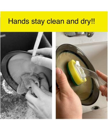 Non Scratch Heavy Duty Dish Washing Wand and Refill Sponge Heads Set for Kitchen Sink Pot and Dishes - Dish Soap Dispenser Wand - Cleaning Brush Scrubber for Washing Scrubbing and Household Use - Buy Online on GoSupps.com
