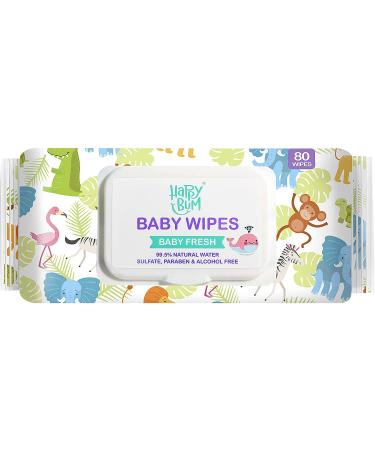 HAPPY BUM Sensitive Water Baby Diaper Wipes - Hypoallergenic, Unscented (320 Wipes) - Buy Online on GoSupps.com