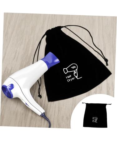Healeved 4 Pcs Hair Dryer Storage Bag Hair Straightener Bag Wig Bags Hair Dryer Travel Bag Tool Flannel Black - Buy Online on GoSupps.com