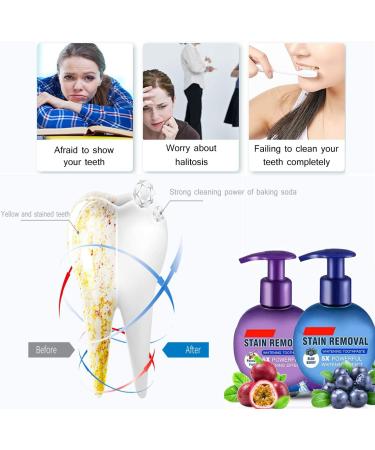 Baking Soda Whitening Toothpaste - Intense Stain Remover & Strengthening Formula | Fluoride-Free Blueberry Toothpaste - Buy Online on GoSupps.com