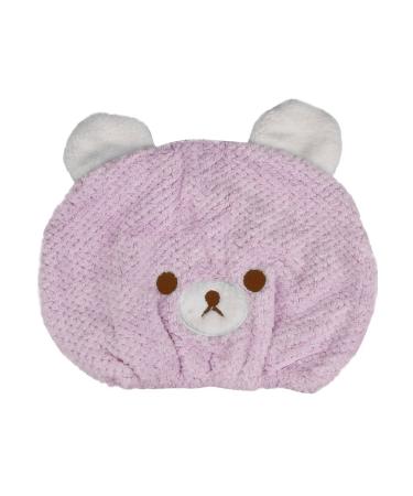 Ipenny children hair turban turban hair dryer towel with rubber band quick -drying towel head Cap carton headscarf wrap quick -drying absorbent hair absorbent cloth light violet